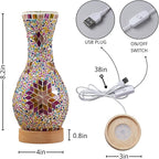 Turkish Mosaic Table Lamp, Moroccan Style Colorful Handmade Glass Vase - Image 2