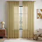 MIULEE Dark Gold Sheer Curtains by MIULEE