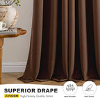 MIULEE Blackout Curtains for Bedroom 2 Panels 40 x 90 Inch Long Mocha Brown | - Image 5