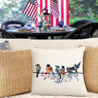 RABUSOFA 4th of July Memorial Day Patriotic Throw Pillow Cover, 18x18 Inch Red - Image 2