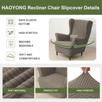 HAOYONG Wing Chair Slipcovers Printed Wingback Chair Covers 2 Pieces Wingback - Image 4