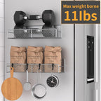 Magnetic Spice Rack for Refrigerator, 2 Pack Metal Magnetic Shelf Grey - Image 4