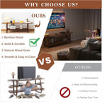 Tiita TV Stand with Storage for TVs up to 65'', Bamboo TV Console Entertainment - Image 4