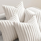MIULEE Faux Fur Plush Decorative Throw Pillow Covers 20x20, Pure White | Set of - Image 5