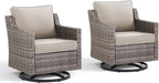 Outdoor Swivel Rocker Patio Chairs-High Back Wicker Swivel Rocker Patio Chairs - Image 8