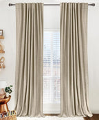 Linen Textured Total Blackout Curtains by 100BlackoutShield