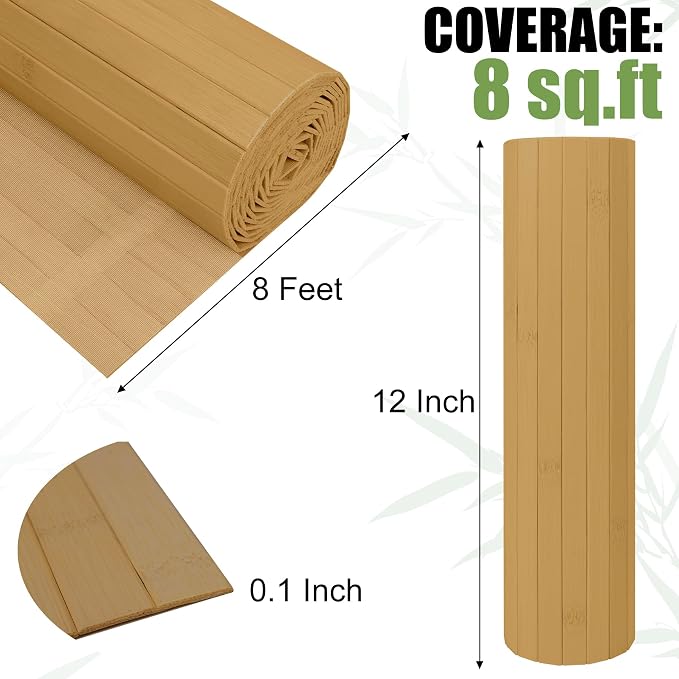 2 Pack Bamboo Wall Panel for Interior Wall Decor, Renewable Pole Wrap - Image 2