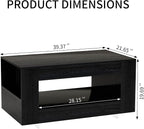39" Wood Coffee Table for Living Room, Sides Storage - Image 2