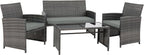 4 Piece Patio Ratten Set Outdoor Furniture Set Wicker Conversation Set - Image 7