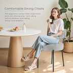 DUMOS Dining Chairs Set of 2, Mid Century Modern Chair Round Upholstered Curved - Image 5