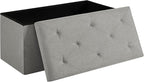 VECELO 30'' Folding Storage Ottoman Bench, Storage Chest, Linen Fabric Foot by VECELO