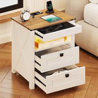 HWB LED Nightstand with Gun Drawer: Bedside Table with Charging Station - Image 9