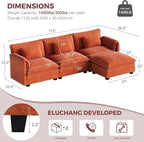 ELUCHANG Oversized 113" Modular Sectional Sofa, Comfy Cloud Couch, L Shaped - Image 2