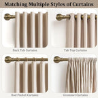 Antique Bronze Curtain Rods for Windows 48 to 84 Inch 1" Diameter Adjustable - Image 4
