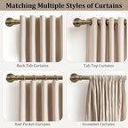 Antique Bronze Curtain Rods for Windows 72 to 144 Inch Long Brass Window - Image 4