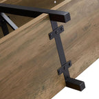 LVB Wood Console Table, Long Metal Entryway Table Behind Couch, Large Narrow 3 - Image 8