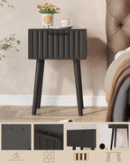 YMYNY Fluted Nightstand Set of 2, Small End Table, Modern Coffee Table - Image 4