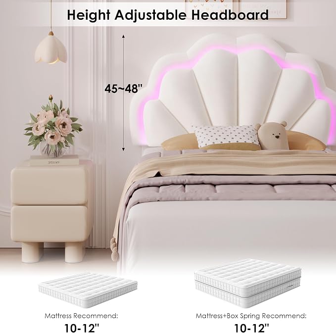 HIFIT Twin Upholstered Smart LED Bed Frame - Image 7