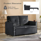 Krcix 3 in 1 Pull Out Couch, 56 Inch Velvet Sofa Bed, Convertible Sleeper Sofa - Image 2