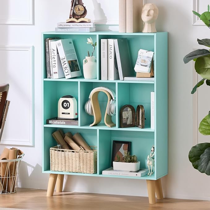 LEYAOYAO 7 Cube Bookshelf 3-Tier Bookcase by LEYAOYAO-Findtheshiningpointofyourideallife%EF%BC%81
