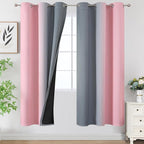 Ombre Grey and Pink Blackout Curtains by ESTELARTEXTILER