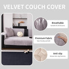 Velvet Couch Cover, Washable Sectional Sofa Cover, Anti Slip Sofa Slipcovers - Image 4