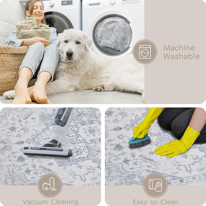 Washable Rugs 6x9 Area Rugs for Living Room, Dining Room, Playroom | Ultra Soft - Image 4