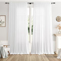 Extra Wide Linen Curtains for Living Room 108 Inch Length for Room Divider by Nanspring