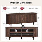58" Mid Century Modern TV Stand, Wood TV Consoles - Image 3