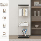 Display Cabinet with Glass Door and Lock, 3-Shelf Fast Installation Curio - Image 7