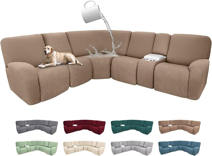 100% Waterproof Sectional Recliner Couch Covers by ROFASVCO