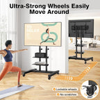 Mobile TV Stand Rolling TV Cart Floor Stand - Image 2