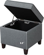 Adeco Chest and Footrest-Square Seat Storage Bench Ottoman - Image 9