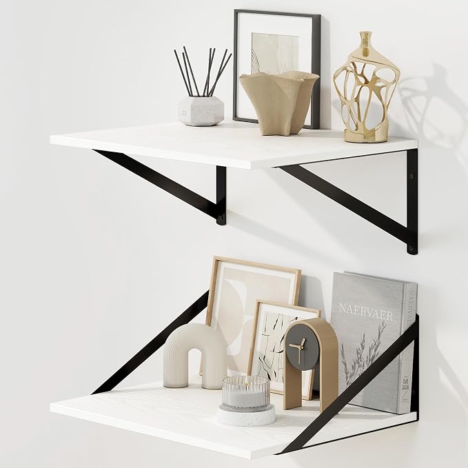 Fun Memories Floating Shelves for Wall, 12 Inch Deep Floating Shelves Set of 2 by FunMemories