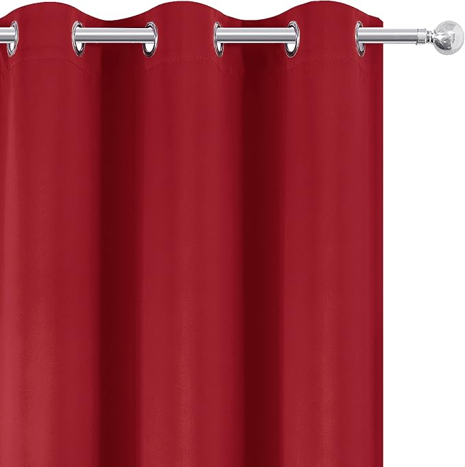 Bright Red Blackout Curtains 52 x 63 Inch Length/Set of 2 Curtain - Image 7