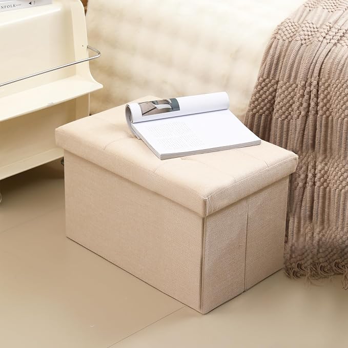 Storage Ottoman Cube Small Footrest Foldable Seat Foot Stools Square Tufted - Image 4