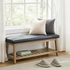 Zihanhome Entryway Bench, PU Leather Upholstered Shoe Benches - Image 9