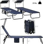 Outsunny Folding Chaise Lounge Pool Lounge Chairs Set of 2, Outdoor Sun Tanning - Image 3