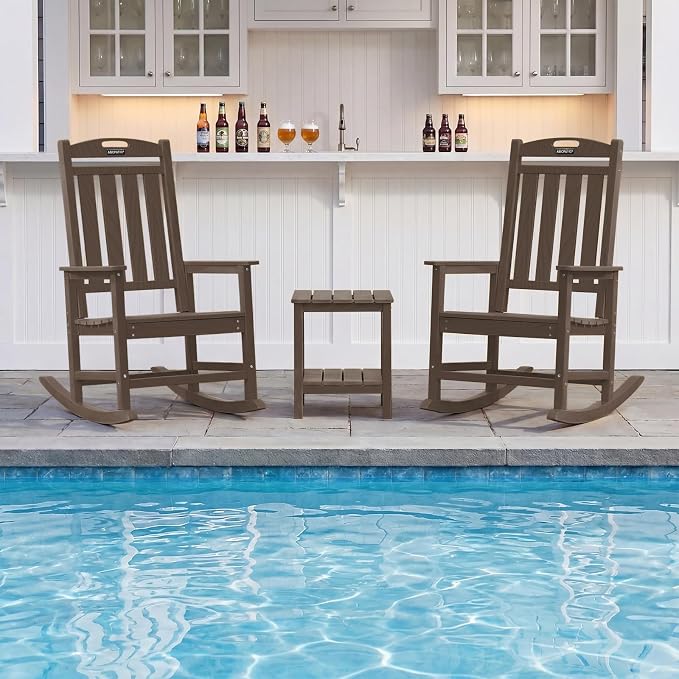 Outdoor Adirondack Rocking Chairs All-Weather HDPE Patio Rocker Chair - Image 2