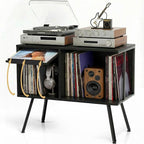 Faesun Flip Top Record Player Stand, Large Turntable Stand Holds up to 150+ by Faesun