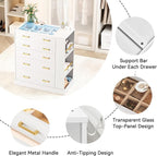 Drawer Dresser with LED Lights and Open Shelves, Modern Tall Chest of Drawers - Image 8
