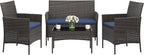 4-Piece Outdoor Furniture Set, PE Rattan Wicker Chairs - Image 8