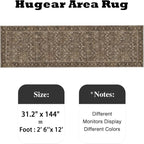 2'6''x12' Brown Vintage Floral Washable Runner Rug - Image 2