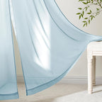 MIULEE Sky Blue Sheer Curtains 108 Inches Long 4 Panels 42 x 108 Inches | Light - Image 6