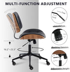 Home Office Desk Chair with Wheels, Adjustable Height Armless Office Chair - Image 6