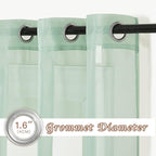 NICETOWN Sage Green Sheer Curtains 72 inches Long, Grommet Light Filtering - Image 2