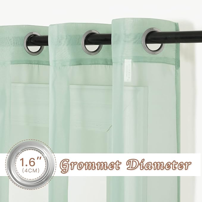 NICETOWN Sheer Curtains 96" Long - Image 2