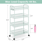 TOOLF 4-Tier Rolling Cart, Metal Utility Cart - Image 6