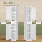 Iwell Tall Bathroom Cabinet, Slim Narrow Bathroom Storage Cabinet - Image 5