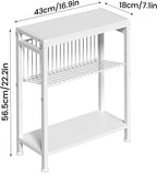 End Table for Small Space, 3-Tier Narrow Side Table - Image 3
